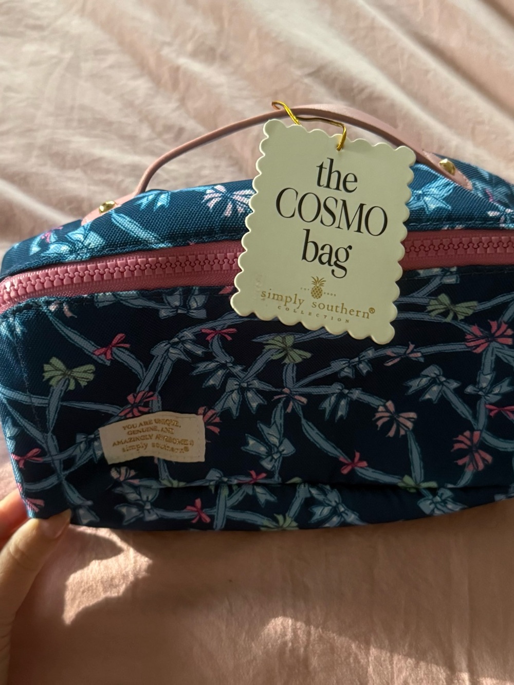 Simply Southern Navy Floral Cosmo Bag